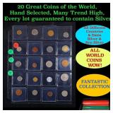 20 Great Coins of the World, hand selected, many t
