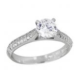 Decadence Sterling SIlver Round Cut Pave Ring Size