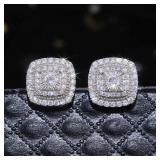 Cubic Zirconia Stud Earrings Serling Silver .925