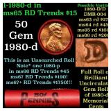 BU Shotgun Lincoln 1c roll, 1989-p 50 pcs Bank Wra