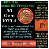 BU Shotgun Lincoln 1c roll, 1977-d 50 pcs Brooklyn