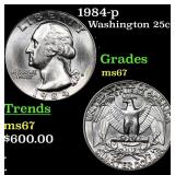 1984-p Washington Quarter 25c Grades GEM++ Unc