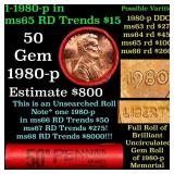 BU Shotgun Lincoln 1c roll, 1980-p 50 pcs Brandt W