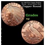 1oz .999 Fine Copper Bullion Round - Incuse Indian