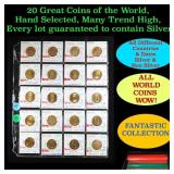 20 Great Coins of the World, hand selected, many t