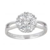 Decadence Sterling SIlver Round Cluster Split Shan