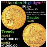***Major Highlight*** 1914-s Gold Indian Half Eagl