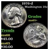 1976-d Washington Quarter 25c Grades GEM+ Unc