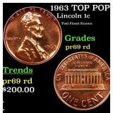1963 Proof Lincoln Cent TOP POP! 1c Graded pr69 rd