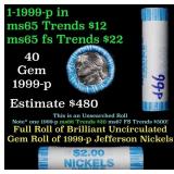 BU Shotgun Jefferson 5c roll, 1999-p 40 pcs N.F. S