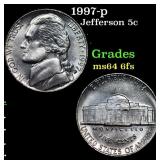 1997-p Jefferson Nickel 5c Grades Choice Unc 6fs