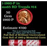 BU Shotgun Lincoln 1c roll, 1960-p 50 pcs Dunbar W