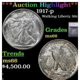 ***Major Highlight*** 1917-p Walking Liberty Half