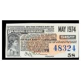 May, 1974 Reading Company $15.62 Bond Interest Cou