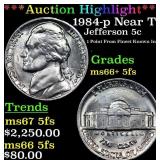 1984-p Jefferson Nickel Near Top Pop! 5c GEM++ 5fs