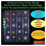 20 Great Coins of the World, hand selected, many t