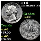 1984-d Washington Quarter 25c Grades GEM+ Unc