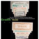Lot of 5 Japanese WWII Invasion Money "JIM" Notes,