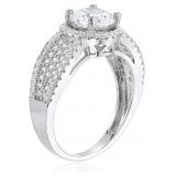 Decadence Sterling Silver 7mm round pave engagemen