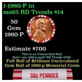 BU Shotgun Lincoln 1c roll, 1964-p 50 pcs Dunbar W