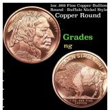 1oz .999 Fine Copper Bullion Round - Buffalo Nicke
