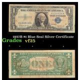 1957B $1 Blue Seal Silver Certificate Grades vf+