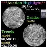 ***Major Highlight*** 1912-p Barber Half Dollars 5