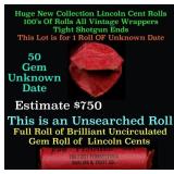 BU Shotgun Lincoln 1c roll, 1978-p 50 pcs Bank Wra