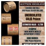 High Value! - Covered End Roll - Marked "Unc Peace