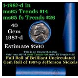 BU Shotgun Jefferson 5c roll, 1987-d 40 pcs Bell T