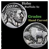 Hobo Buffalo Nickel 5c Grades Hand Carved