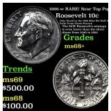 1996-w Roosevelt Dime RARE! Near Top Pop! 10c Grad