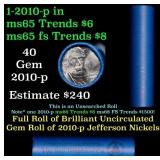 BU Shotgun Jefferson 5c roll, 2010-p 40 pcs Bell T