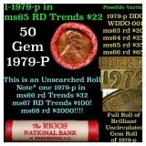 BU Shotgun Lincoln 1c roll, 1979-p 50 pcs Bank Wra