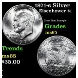 1971-s Silver Eisenhower Dollar 1 Grades GEM Unc