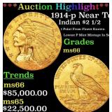 ***Major Highlight*** 1914-p Gold Indian Quarter E