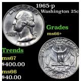 1965-p Washington Quarter 25c Grades GEM++ Unc