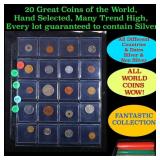 20 Great Coins of the World, hand selected, many t
