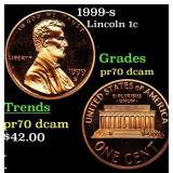 1999-s Proof Lincoln Cent 1c pr70 dcam SEGS