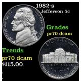 1982-s Proof Jefferson Nickel 5c pr70 dcam SEGS