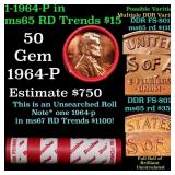 BU Shotgun Lincoln 1c roll, 1964-p 50 pcs Dunbar W