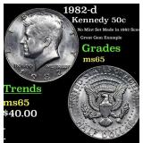 1982-d Kennedy Half Dollar 50c Grades GEM Unc