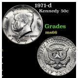 1971-d Kennedy Half Dollar 50c Grades GEM+ Unc