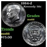 1984-d Kennedy Half Dollar 50c Grades GEM+ Unc