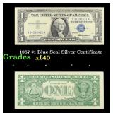 1957 $1 Blue Seal Silver Certificate Grades xf
