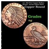 1oz .999 Fine Copper Bullion Round - Incuse Indian