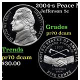 2004-s Peace Medal Proof Jefferson Nickel 5c pr70