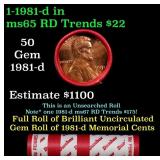 BU Shotgun Lincoln 1c roll, 1981-d 50 pcs Dunbar W