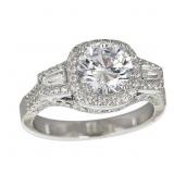 Decadence Sterling SIlver 8mm Round 3 Stone Pave R