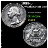 1989-p Washington Quarter 25c Grades GEM Unc